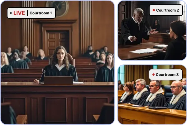 Multiple Courtroom Streaming
