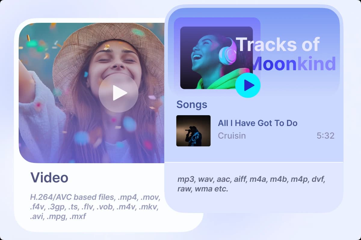 Diverse Video & Audio Formats