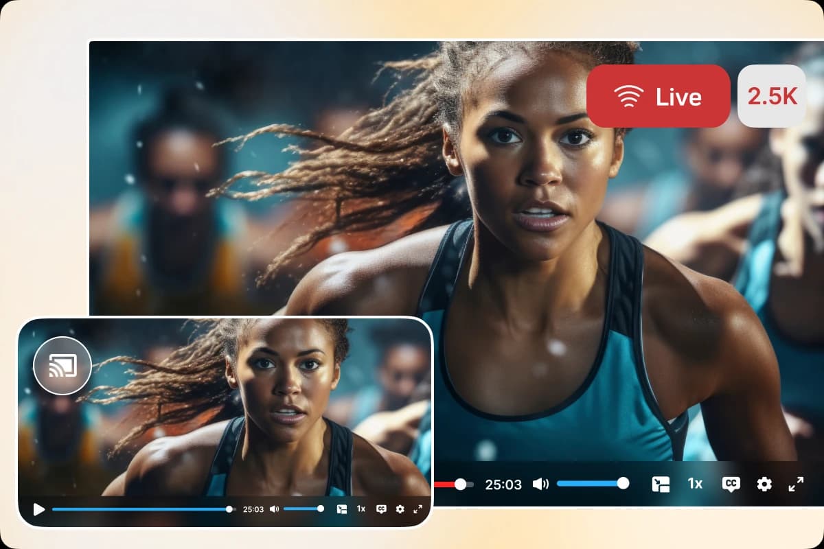 Supports On-demand & Live Content