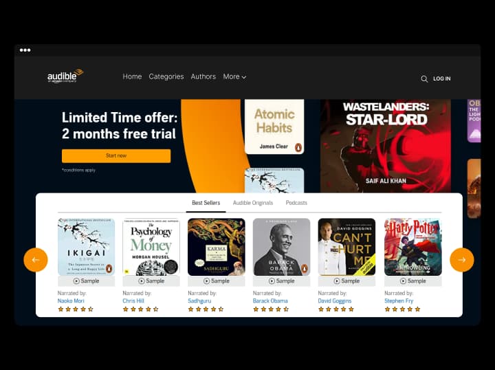 Launch an online audio book service like Audible