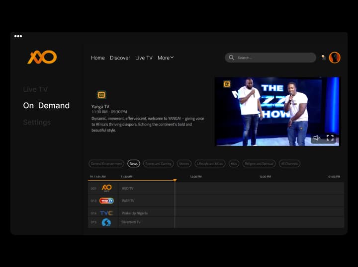 Launch a Live TV Streaming Platform like AVO TV in Hours